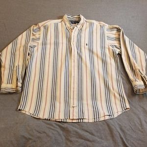 Ralph Lauren Vintage Button-up Shirt Men's Size XL Long Sleeve Vertical Stripes